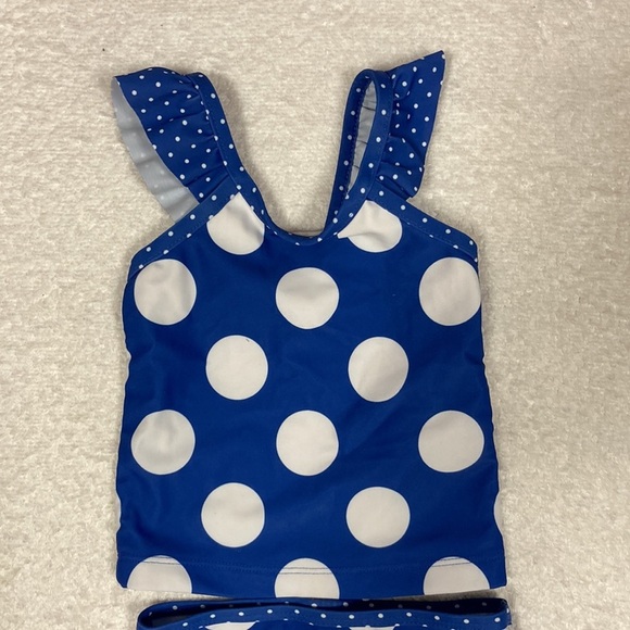 Carters 12m two piece polka dot bathing suit girls blue white - Picture 2 of 6